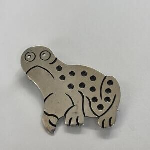 Vtg Sterling Taxco frog brooch